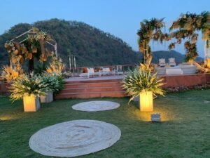 Riverside deck wedding