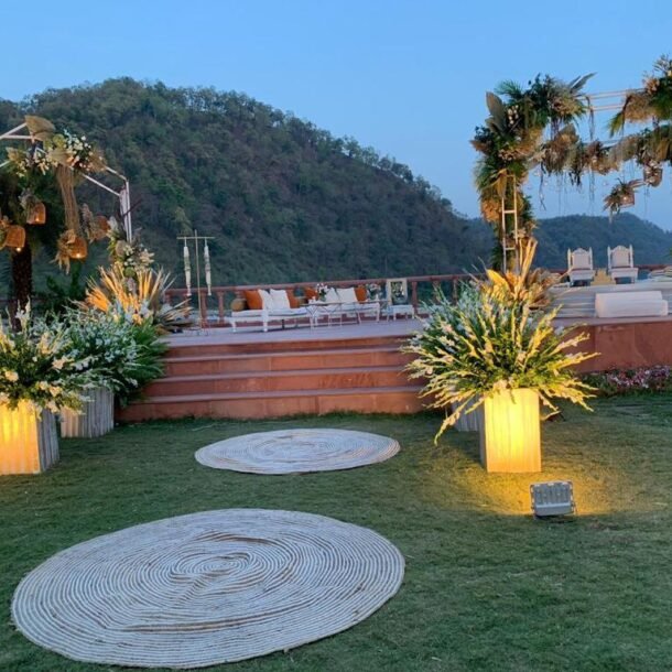 Riverside deck wedding