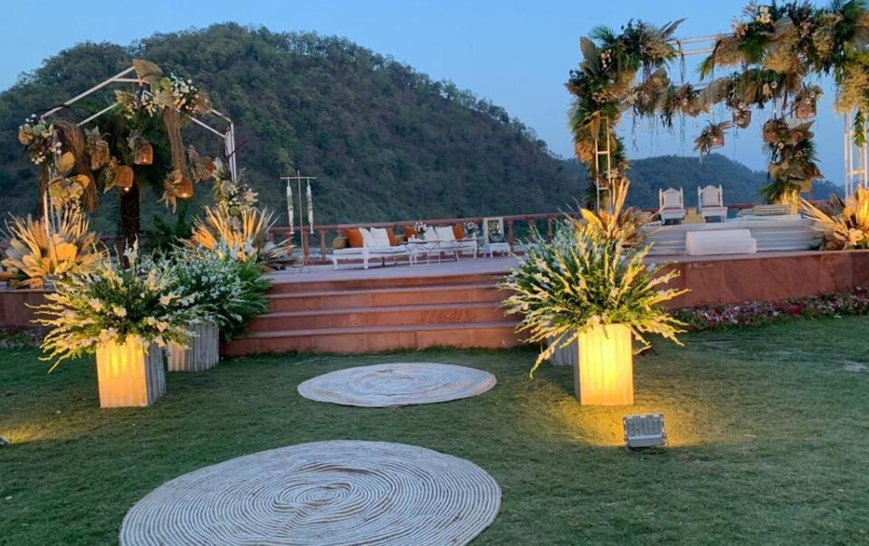 Riverside deck wedding